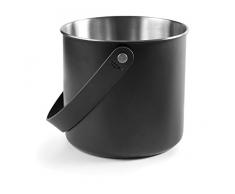 Lacor 65418 65418-Moon Black Flaschenkühler, Edelstahl, 18 cm, Edelstahl 18/10