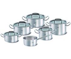 Fissler original-profi collection / Edelstahl-Topfset, 6-teilig, Kochtopf-Set, Töpfe mit Glas-Deckel, Induktion, alle Herdarten (3 Bratentöpfe, 2 Kochtöpfe, 1 Stielkasserolle-deckellos)