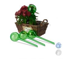 Relaxdays BewÃ¤sserungskugeln, 4er Set, Dosierte BewÃ¤sserung, 2 Wochen, Versenkbar, Topfpflanzen, Deko, Kunststoff, GrÃ¼n, PVC, Standard