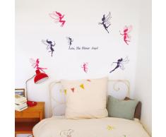 Delux Violette & Lila Feen Kinder Kinderzimmer Wand Sticker Aufkleber Heim Dekoration