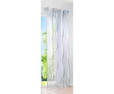 Gardine Vorhang Ösen Voile Druck Vienna Transparent Streifen Design Pflegeleicht 1 Stück HxB 245x140 cm Blau, 6100018