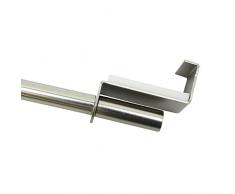GARDINIA Spannvitrage, Ausziehbar, Montage ohne Schrauben und Bohren, Durchmesser 9 mm, Länge 90-130 cm, Metall, Titan