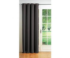 Douceur dIntérieur - 1602649, Vorhang Mit Osen, 140 X 260 cm, Cocoon, Verdunkelungsvorhang Unifarben, Grau