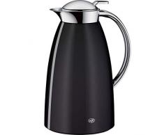 alfi 3561.233.100 Isolierkanne Gusto, Edelstahl Midnight Black 1,0 l, Absolut dicht, zerlegbarer Verschluss, 12 Stunden heiß, 24 Stunden kalt