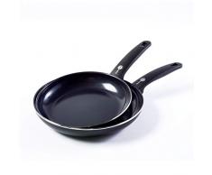 2-teiliges Bratpfannen-Set 24-cm & 28-cm Ø mit Keramik-Beschichtung Induktions-Pfanne Back-Ofen-geeignet für alle Herd-Arten Induktion Gas Elektro