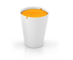 Outlook Design Italia Smarty Papierkorb mit Schwingdeckel, Kunststoff, Basis weiß, 24 x 24 x 30 cm Modern 24x24x30 cm Bianco/Arancio