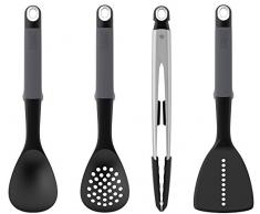 Joseph Joseph Elevate, Küchenutensilien, Küchenhelfer, 4er-Set (mit Zange), Nylon, grau, 6.5 x 25 x 32.2 cm