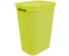 Rotho Brisen Wäschesammler mit Deckel 50 l, Kunststoff (PP), Lime grün, 50 Liter (43,1 x 34 x 52,9 cm)