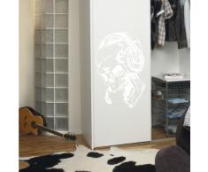 INDIGOS 4052166173872 Wandtattoo W931 Teufel Musik Wandaufkleber 80 x 52 cm, weiÃ