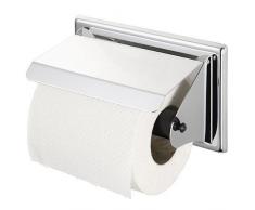 Haceka Papierrollenhalter Standard mit Deckel, Metall, Silber, 15 x 15 x 9 cm