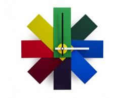 Normann Copenhagen Wanduhr, Stahl, Mehrfarbig, 28.5 x 28.5 x 28.5 cm