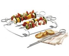 G S D Haushaltsgeräte 30 508 Grillset Halter mit Schaschlikspießen, Edelstahl