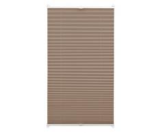 GARDINIA Plissee zum Klemmen, Blickdichtes Faltrollo, Alle Montage-Teile inklusive, EASYFIX Plissee verspannt mit zwei Bedienschienen, Taupe, 50 x 130 cm (BxH)