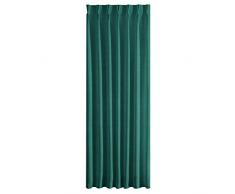 Eurofirany INES Gardine Vorhang Schlaufenband Velvet Einfarbig -Kräuselband Wohnzimmer Schlafzimmer Modern Klassisch 1 STK, Dunkelgrün, 140X270cm