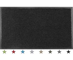 oKu-Tex Eco-Clean Schmutzfangmatte, Fußmatte, Läufer, rutschfest & waschbar, recycelt, für innen, schwarz, 90 x 120 cm
