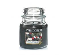 YANKEE CANDLE 1316481E Christmas Garland Duftkerze im Glas, grün, 9.5 x 9.5 x 13.8 cm