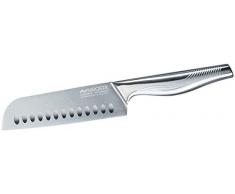 Nirosta Santokumesser Swing, Küchenmesser Edelstahl, Rutschfester Griff, scharfes Allzweckmesser zum Schneiden, handgeschärfte Kullenschliff-Klinge (Klingenlänge: ca. 16 cm), Menge: 1 Stück