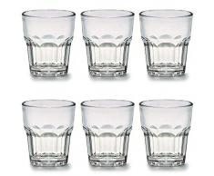 Viva Haushaltswaren - 6 x bruchfestes Whiskyglas 240 ml, Trinkgläser Set aus hochwertigem Polycarbonat (Kunststoff) als Wasserglas, Saftglas, Partybecher etc. verwendbar (wie echtes Glas)