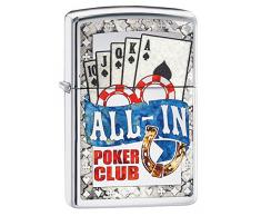 Zippo AL IN Poker Design Feuerzeug, Messing, Silber, One Size