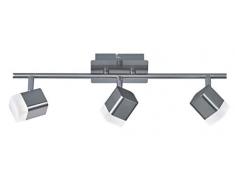 Reality Leuchten LED Deckenleuchte Roubaix R82153107, Metall, Nickel matt, Acryl weiß, 3 x 4 Watt