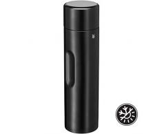 WMF Motion Isolierkanne 1,0l Cromargan Edelstahl, für Tee oder Kaffee, Thermosflasche mit Trinkbecher, hält 24h kalt & 12h warm, schwarz matt