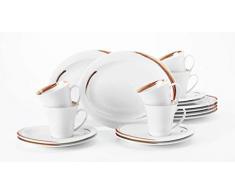 Seltmann Weiden Kaffeeservice 18-teilig weiß | Set für bis zu 6 Personen | Serie Top Life | beinhaltet je 6 Frühstücksteller, Kaffeeober-und Untertassen, Hartporzellan
