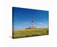 Calvendo Leinwand Leuchtturm Westerheversand 45x30cm, Special-Edition Wandbild, Bild auf Keilrahmen, Fertigbild auf hochwertigem Textil, Leinwanddruck, kein Poster
