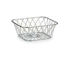 Zeller 27308 Obstschale, eckig, Metall, ca. 25 x 25 x 10 cm