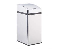 Relaxdays, Silber Sensor Mülleimer Edelstahl, mit Automatikdeckel, Inneneimer, hygienisch, 7 L, HxBxT: 35 x 15 x 20 cm, 7 Liter