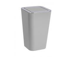 Wenko 22464100 Schwingdeckeleimer Candy Grey, Kosmetikeimer, Mülleimer, Fassungsvermögen: 6 l, Polystyrol, 18 x 28.5 x 18 cm, grau