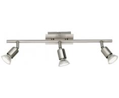 Reality Leuchten Nimes LED Spot, Edelstahl, GU10, 3 W, 3-Flammig Balken Länge: 56,5cm