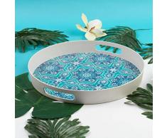 Cambridge tablett „Evie CM06891 Rundes Bambustablett Griffen, 38 cm, Bamboo Fibre Mix