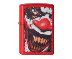 Zippo 233 Evil Clown Feuerzeug, Messing, Rot, One Size