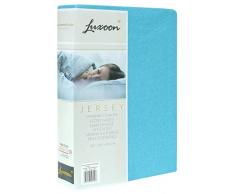 luxoon premium Jersey Spannbettlaken Spannbetttuch Gr. 140 x 200 cm - 160 x 200 cm - Hell blau