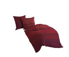 Bierbaum Bettwäsche 4429, Mako-Satin, Made in Germany, rot 04, 200x200 + 2x 80x80 cm, für das Doppelbett