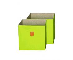 PHOENIX 817301GR Aufbewahrungsbox StorIt im 2er Set passend zu Caro Regalen, 34 x 34 x 34 cm, Kiwi