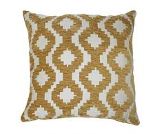 McAlister Arizona Plüsch-Chenille-Kissenbezug, geometrisch, strukturiertes Vierpass-Design, 35,6 x 35,6 cm, Ocker senfgelb, dekorativer Kissenbezug, moderner Azteken-Akzent, marokkanisches Dekor