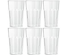 Viva Haushaltswaren - 6 x bruchfestes Longdrinkglas 400 ml, Wassergläser Set aus hochwertigem Kunststoff, edle Gläser für Camping, Partys (wie echtes Glas)