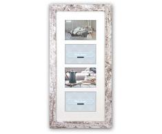 ZEP S.r.l. Nelson 6 4Q Holzbilderrahmen, Holz, Chabby Chic Weiß, Für 4 x Bildformat 10 x 15 cm