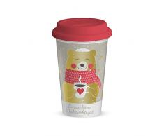 Happy Life 49612 Becher to go Eine schöne Weihnachtszeit, Porzellan 15 x 9,5 x 15 cm, bunt