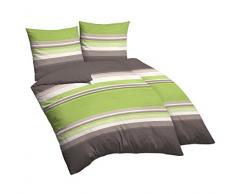 Castell Bettwäsche-Set, Satin, grün, 4 tlg. 155 x 220 cm + 80 x 80 cm, 2-Einheiten