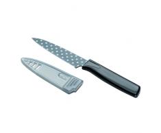 KUHN RIKON 22443 Messer Colori Art CA Polka Dot Rüstmesser schwarz Gemüsemesser Edelstahl antihaftbeschichtet 19,5 cm m. Klingenschutz