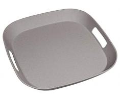 Zuperzozial Foursquare Serviertablett aus Bambusfasern & Mais, 100% bio, Grau, 34 cm x 34 cm