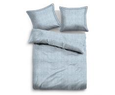 TOM TAILOR 0049853 Linon Bettwäsche Garnitur mit Kopfkissenbezug (Baumwolle) 1x 155x220 cm + 1x 80x80 cm, Jeans