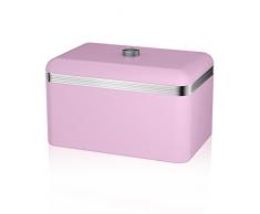 Swan Products Retro Brotkasten, metall, Pink, 23.60x35.20x22 cm