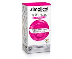 Simplicol Textilfarbe intensiv (18 Farben), Fröhliches Pink 1805: Einfaches Färben in der Waschmaschine, All-in-1 Komplettpackung