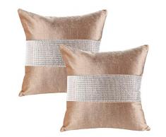 JOTOM Kissenbezug 45X45 cm, Strass Zierkissenbezug Dekorative Kissenhülle Dekokissen Sofakissen Wurfkissen mit Verstecktem Reißverschluss, 2er Set