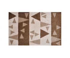 LifeStyle-Mat 100178 Dreieck, rutschfeste und waschbare Fußmatte, ideal für den Eingang, die Garderobe oder Küche, 40 x 60 cm, braun/beige
