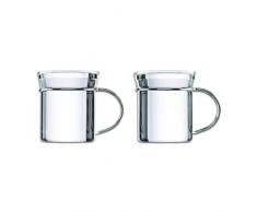 mono 44354 Teebecher 2er Set, Chromnickel-Edelstahl 18/10, 11 cm x 8,5 cm x 9,5 cm