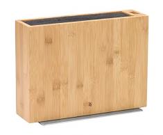 WMF Messerblock ohne Messer, unbestückt, leer, Holz, Bambus, für 5-6 Messer, mit Kunststoff-Bürsteneinsatz, Scheren-Aufbewahrung